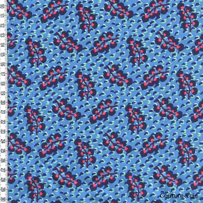 Tissu Liberty Anatolia bleu, x10cm dans Batistes Tana Lawn par Couture et Cie