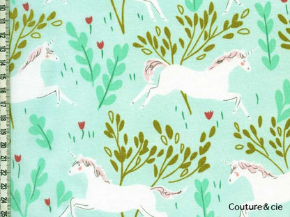 Tissu Unicorn Forest vert menthe dans MICHAEL MILLER par Couture et Cie