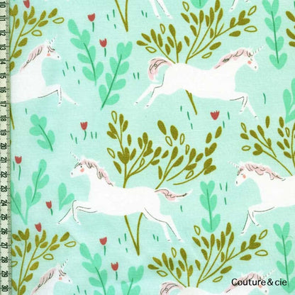 Tissu Unicorn Forest vert menthe dans MICHAEL MILLER par Couture et Cie