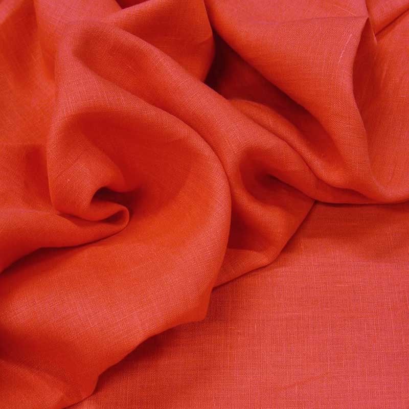 Fine toile de lin rose corail dans Lins par Couture et Cie