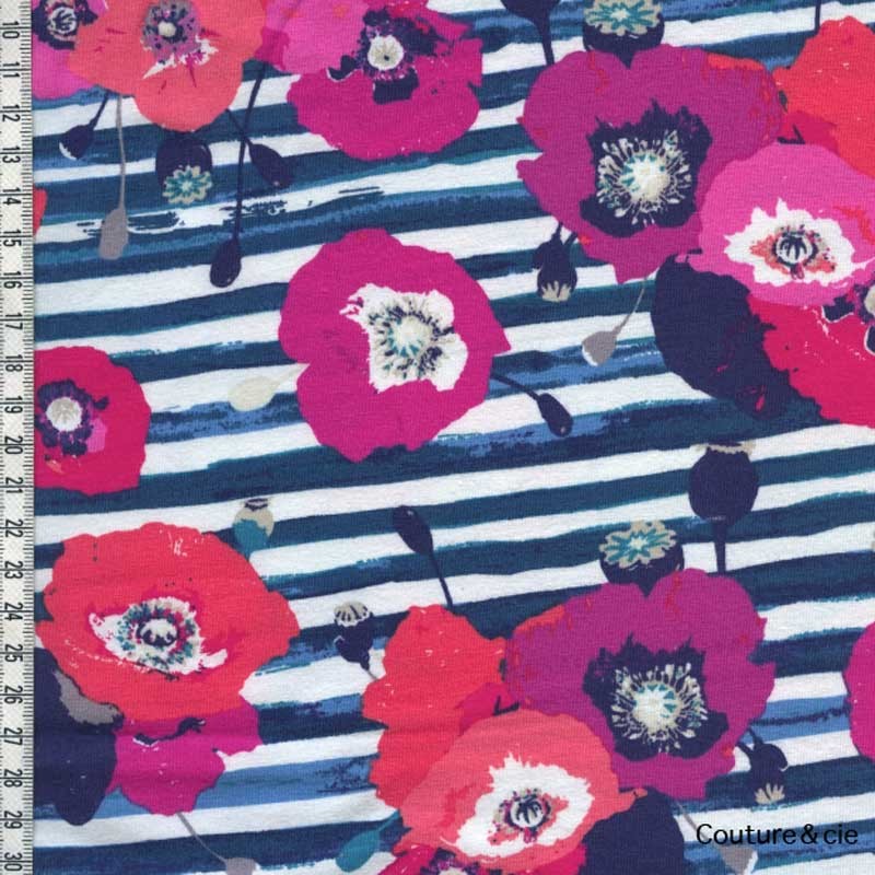 Jersey AGF Skopelos bleu, x10cm dans ART GALLERY FABRICS par Couture et Cie