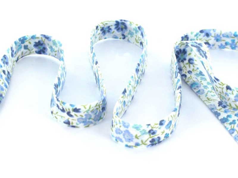 Biais Liberty Phoebe bleu, morceau 50cm dans Biais Liberty par Couture et Cie