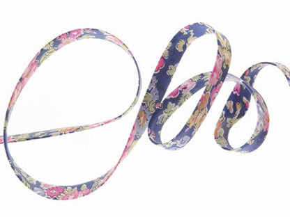 Biais Tatum bleu et rose dans Biais Liberty par Couture et Cie