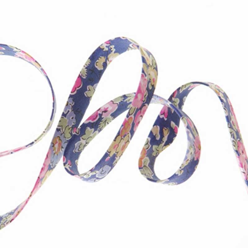 Biais Tatum bleu et rose dans Biais Liberty par Couture et Cie
