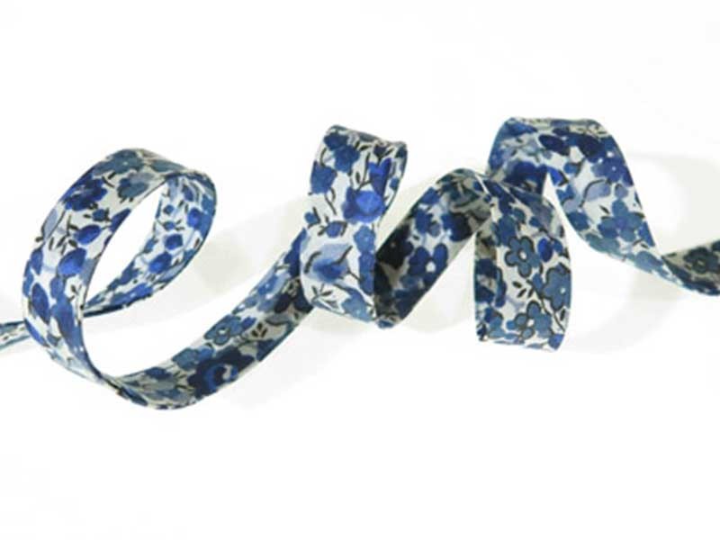 Biais Emma Georgina bleu, x10cm dans Biais Liberty par Couture et Cie