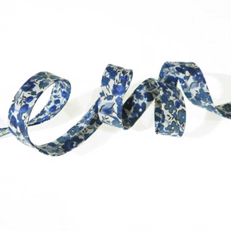 Biais Emma Georgina bleu, x10cm dans Biais Liberty par Couture et Cie