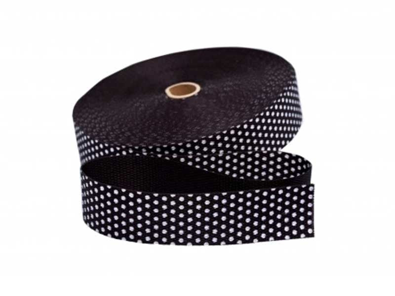 Sangle noire pois blancs 30mm dans SANGLES par Couture et Cie