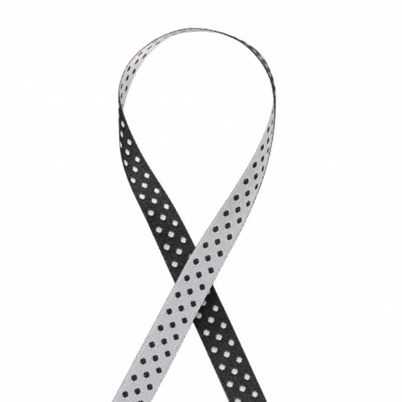 Ruban pois noir et blanc 10mm dans Rubans Pois par Couture et Cie