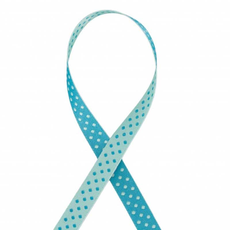 Ruban pois turquoise 10mm dans Rubans Pois par Couture et Cie