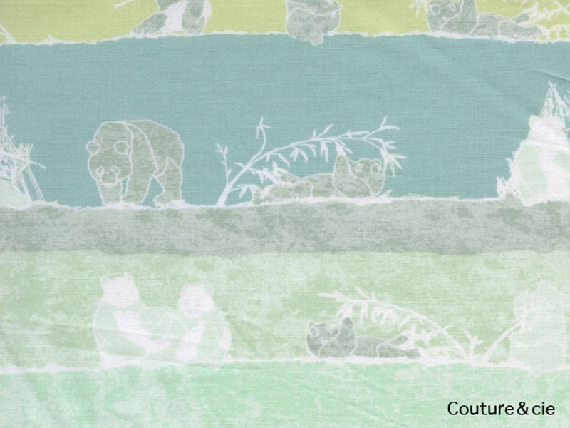 Tissu Art Gallery Fabrics pandalicious Panda vert dans ART GALLERY FABRICS par Couture et Cie