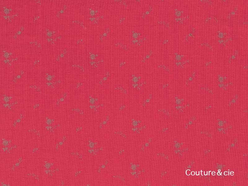 Double gaze FDS coquelicot fleurs argent dans Double gaze FDS par Couture et Cie
