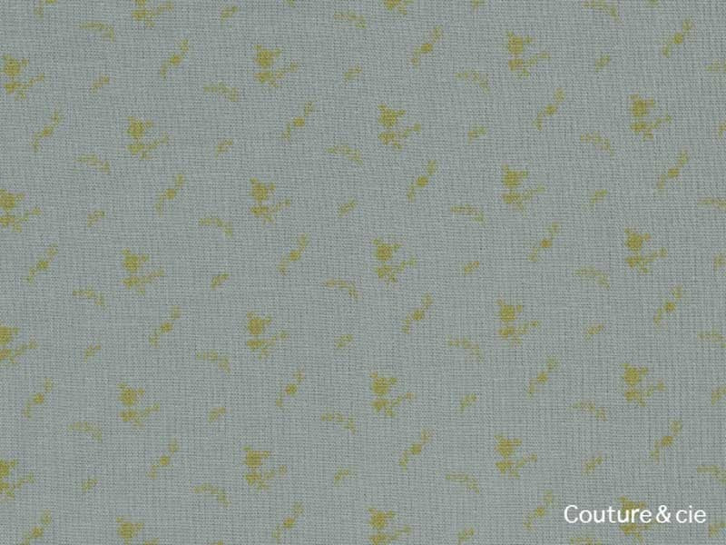 Double gaze FDS vert de gris fleurs or dans Double gaze FDS par Couture et Cie