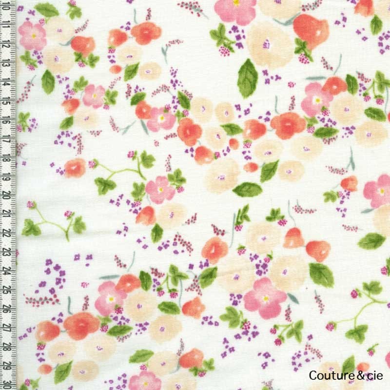 Tissu Double gaze Nani Iro Little letter blanc, x10cm dans Nani Iro par Couture et Cie