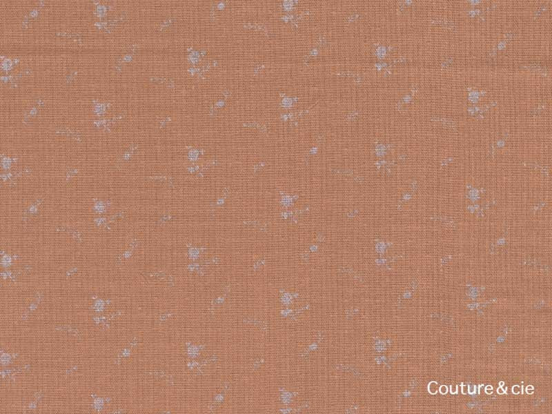 Tissu Double gaze France Duval Stalla camel fleurs argent, x10cm dans FRANCE DUVAL STALLA par Couture et Cie