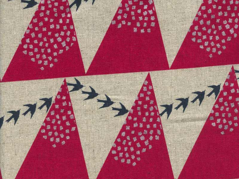 Tissu Echino metis coton lin Hill rouge, x10cm dans TISSUS JAPONAIS par Couture et Cie