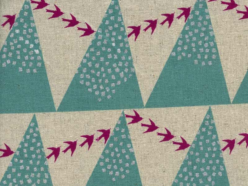 Tissu canvas Echino coton lin Hill aqua, x10cm dans TISSUS JAPONAIS par Couture et Cie