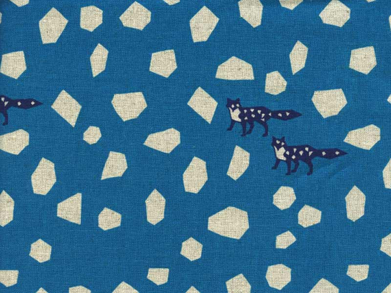 Tissu canvas Echino Stone bleu x10cm dans TISSUS JAPONAIS par Couture et Cie