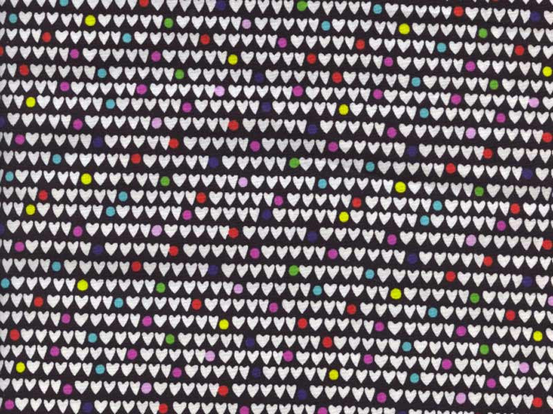 Tissu Alexander Henry Heart to heart noir x10cm dans Alexander Henry Fabrics par Couture et Cie