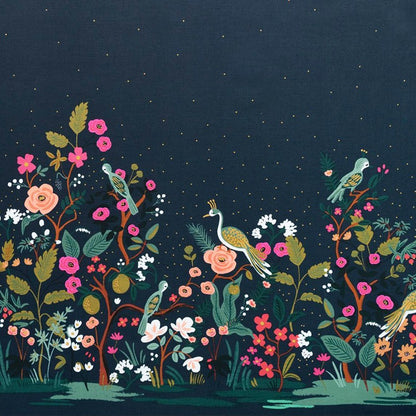 Tissu Rifle paper English garden Growing Garden navy, x10cm dans Rifle Paper Co par Couture et Cie