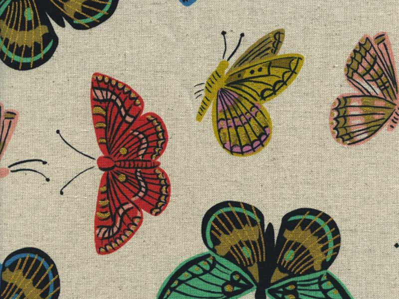 Tissu Rifle paper English Garden Monarch crème Canvas x10cm dans COTTON + STEEL par Couture et Cie