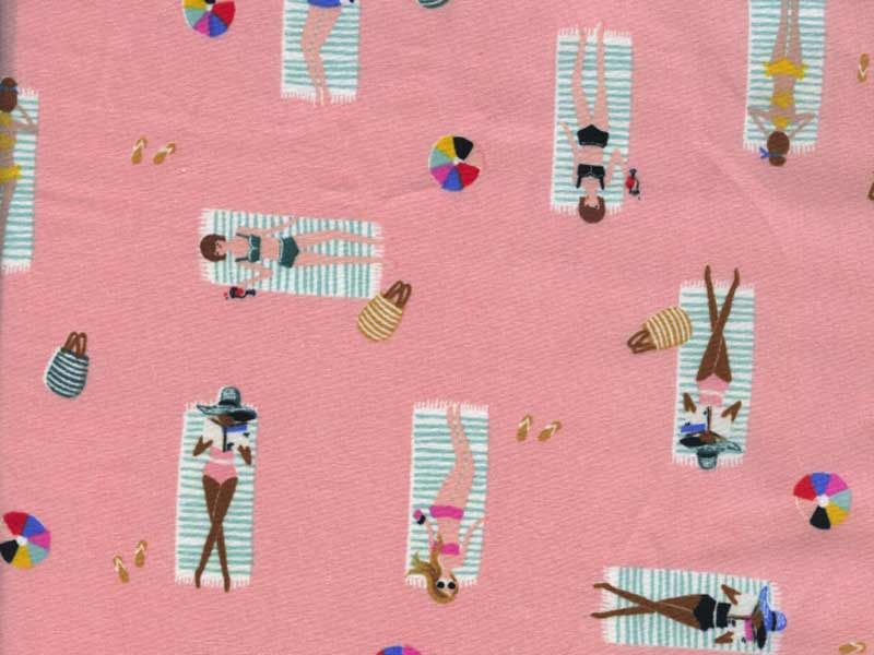 Tissu Rifle Paper Amalfi Corail Sun Girls x10cm dans COTTON + STEEL par Couture et Cie