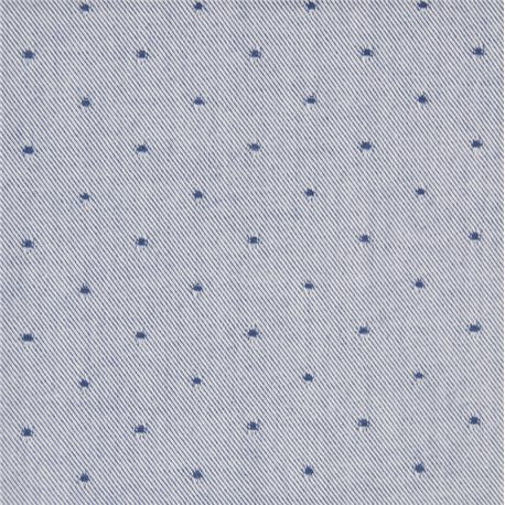 Tissu Chambray en coton bio à pois denim x10cm dans TISSUS BIOLOGIQUES par Couture et Cie