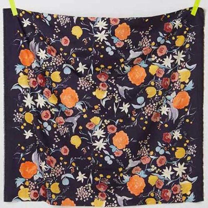 Tissu double gaze Nani Iro, Fuccra Rakuen noir, coupon 130x106cm dans TISSUS JAPONAIS par Couture et Cie