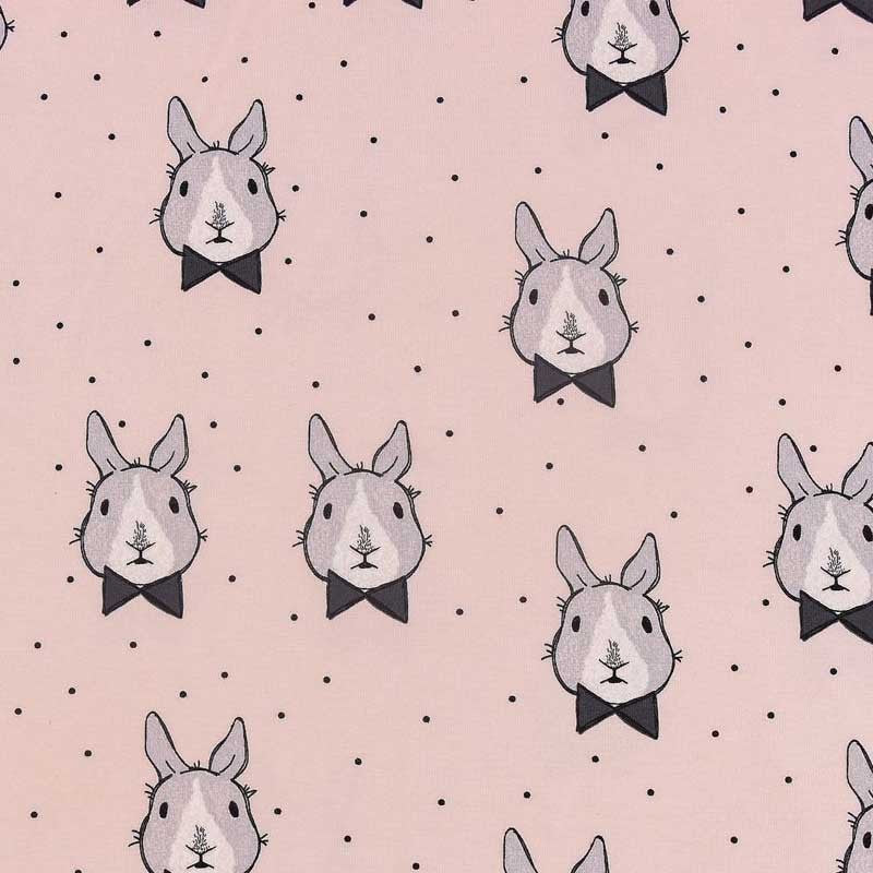 Jersey Bloome Copenhagen, Organic Bunny bow rose x10cm dans TISSUS BIOLOGIQUES par Couture et Cie