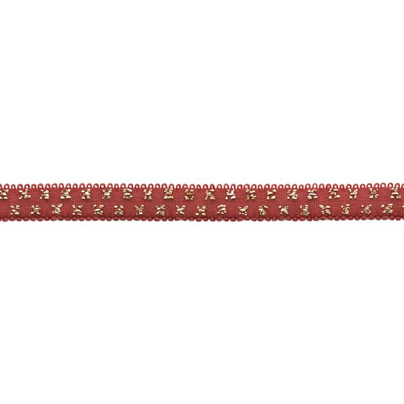 Elastique brique pois lurex doré 10mm, x10cm dans Accueil par Couture et Cie