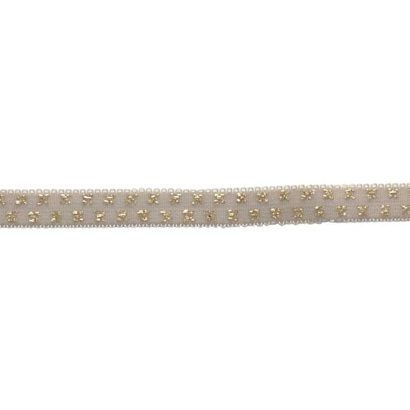 Elastique nude pois lurex doré 10mm, x10cm dans Mercerie par Couture et Cie
