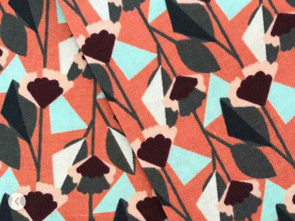 Tissu Cotton and Steel Emilia Florence rouille, x10cm dans COTTON + STEEL par Couture et Cie