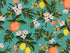Tissu Rifle Paper Primavera Citrus Floral Teal, coupon 75x110cm dans Rifle Paper Co par Couture et Cie