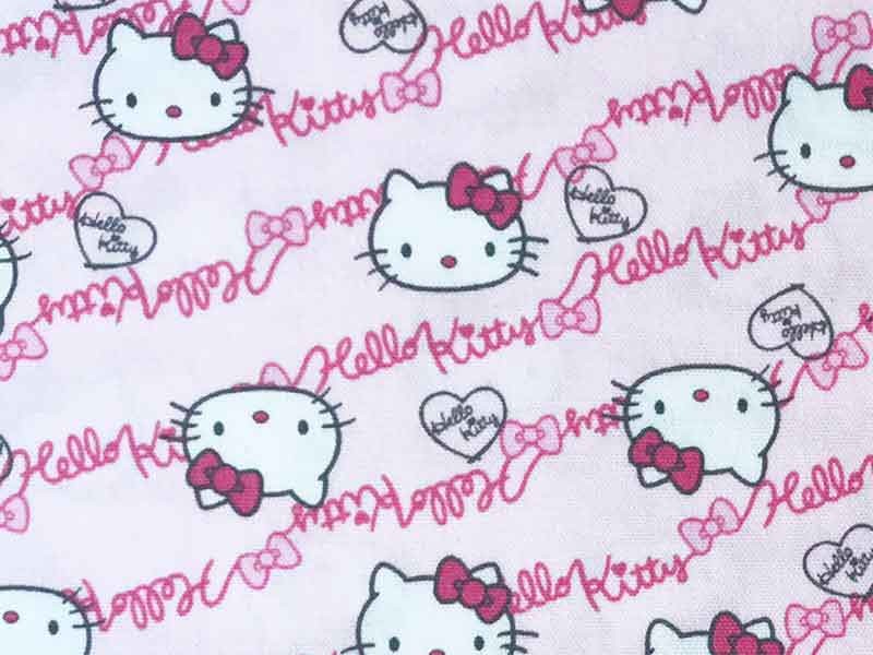 tissu Hello Kitty Oxford rose, x10cm dans Tissus Enfantins par Couture et Cie