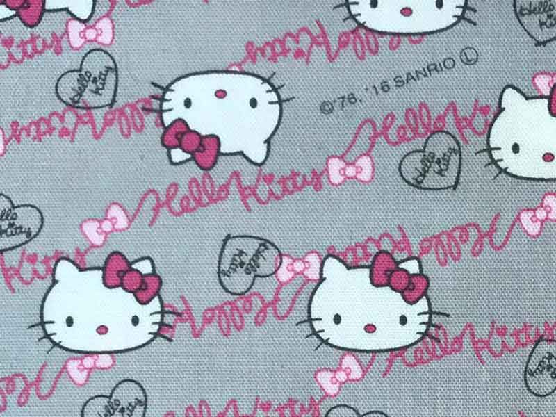 Tissu Hello Kitty Oxford gris, x10cm dans Kiyohara par Couture et Cie