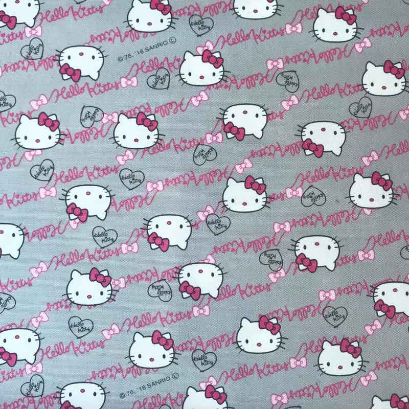 Tissu Hello Kitty Oxford gris, x10cm dans Kiyohara par Couture et Cie