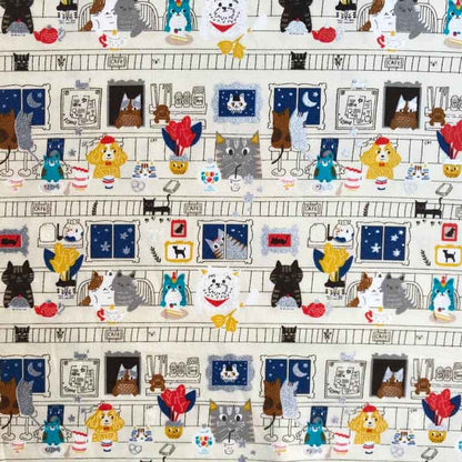 Tissu kawaï todoroki chat, x10cm dans TISSUS JAPONAIS par Couture et Cie
