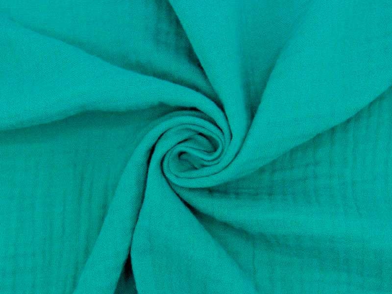 Tissu Double gaze gaufrée vert émeraude, x10cm dans Double gaze par Couture et Cie