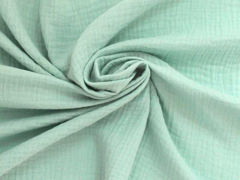 Double gaze gaufrée vert menthe, 130x130cm dans Double gaze par Couture et Cie