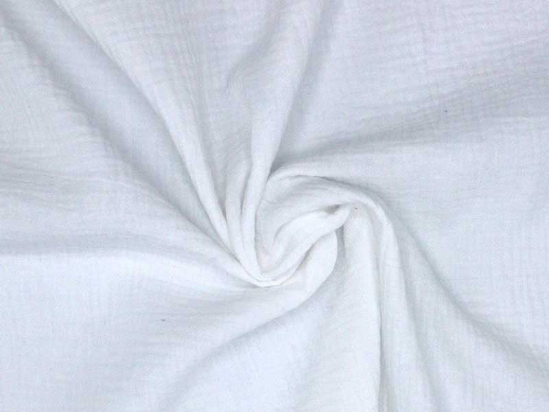Tissu double gaze coton blanc optique, x10cm dans Double gaze par Couture et Cie