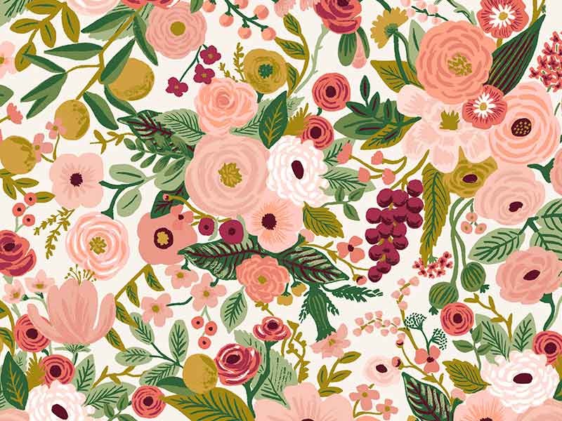 Tissu Rifle Paper Garden Party petite rose, x10cm dans Rifle Paper Co par Couture et Cie
