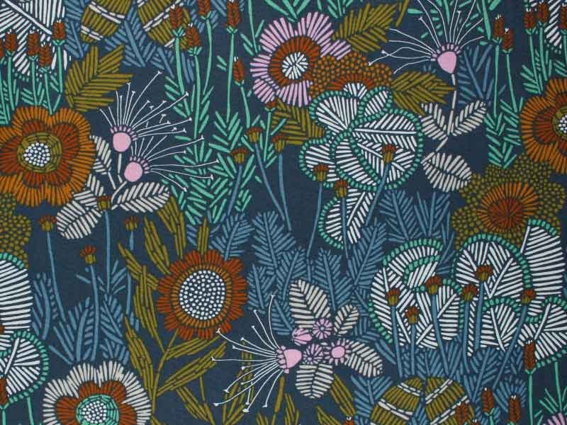 Tissu Cloud 9 fabrics Grasslands Embroidered Floral, x10cm dans TISSUS BIOLOGIQUES par Couture et Cie
