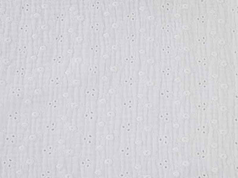 Double gaze brodée coton blanche, x10cm dans Tissus par Couture et Cie