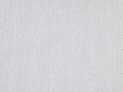 Double gaze brodée coton blanche, x10cm dans Tissus par Couture et Cie