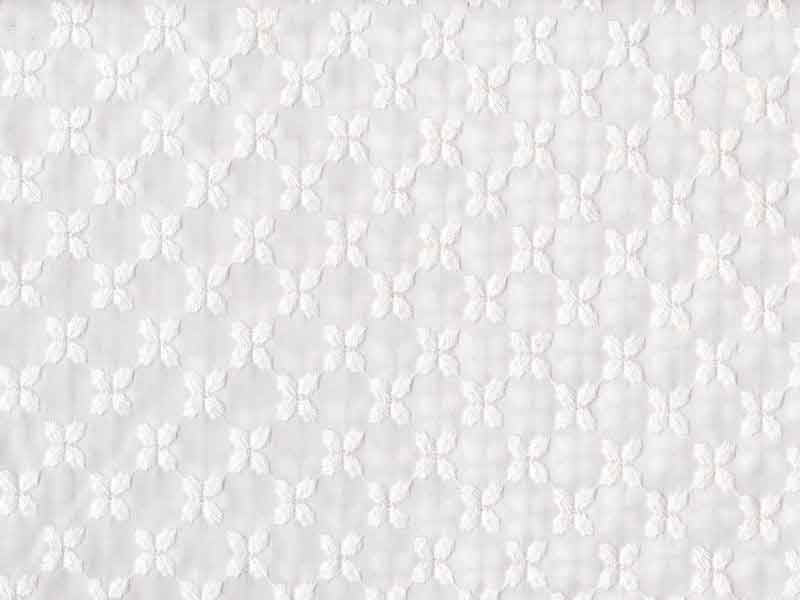 Tissu voile de coton broderie anglaise feuilles, x10cm dans Tissus par Couture et Cie