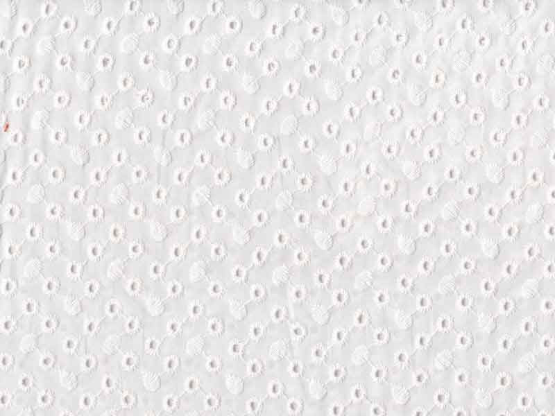 Tissu voile de coton broderie anglaise pois, x10cm dans Tissus par Couture et Cie
