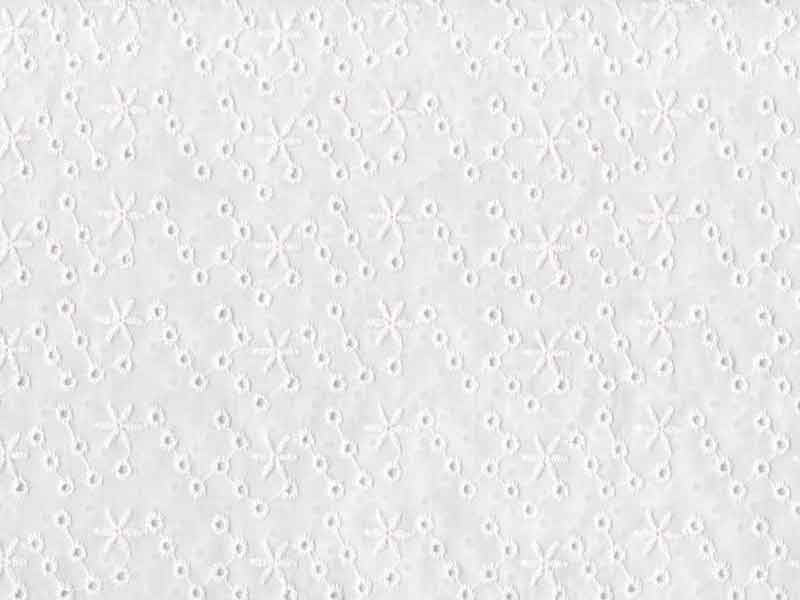 Tissu voile de coton broderie anglaise étoiles, x10cm dans Tissus par Couture et Cie