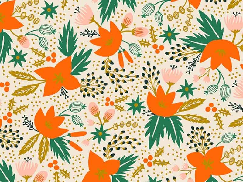 Tissu Rifle Paper Holiday Classics Houx , x10cm dans Rifle Paper Co par Couture et Cie