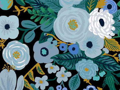 Tissu Rifle Paper Garden party Blue, x10cm dans Rifle Paper Co par Couture et Cie