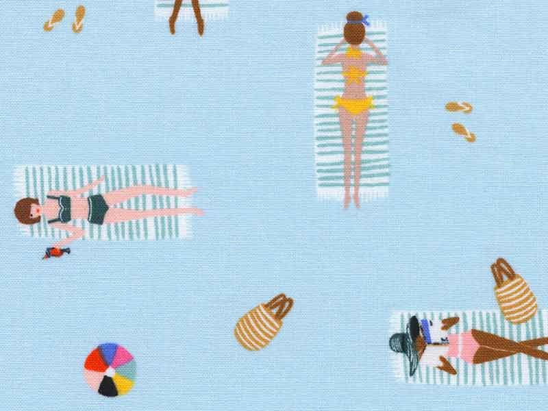Tissu Amalfi Sun Girls sky, x10cm dans Rifle Paper Co par Couture et Cie