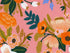Tissu Rifle Paper Amalfi Lively Floral corail, x10cm dans COTTON + STEEL par Couture et Cie